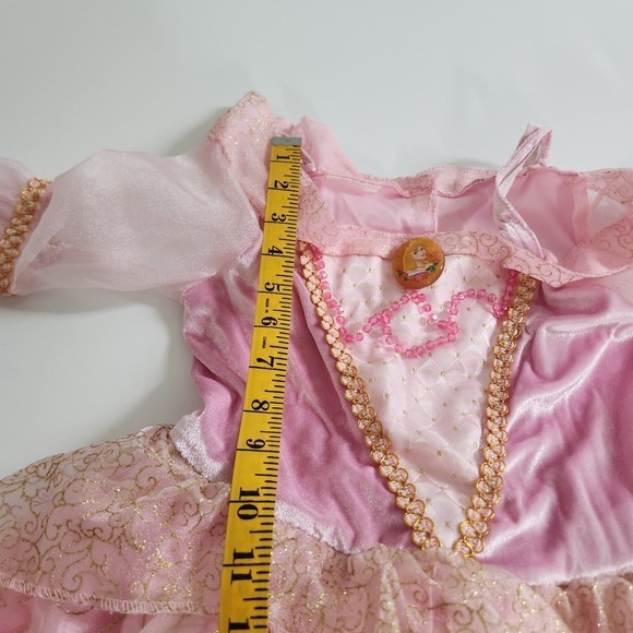 Disney Princess Aurora Sleeping Beauty Pink Gold Costume Dress Girls Toddler - Picture 3 of 8